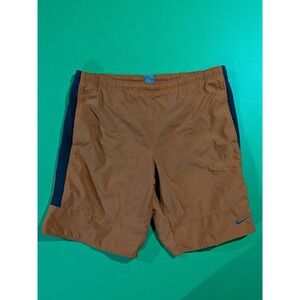 Vintage Nike Baggy Swim Trunks Orange Mesh Lined XL Y2K